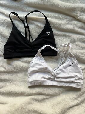 Gymshark Strappy Sports Bralettes — Black & White